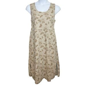 Denim & Co vintage butterfly modest a line midi dress size large teacher Y2K